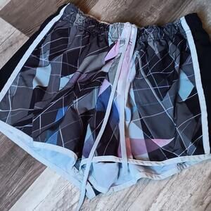 Zelos Shorts Womens Purple Blue Lined Workout Active Gym Ladies L Elastic Waist